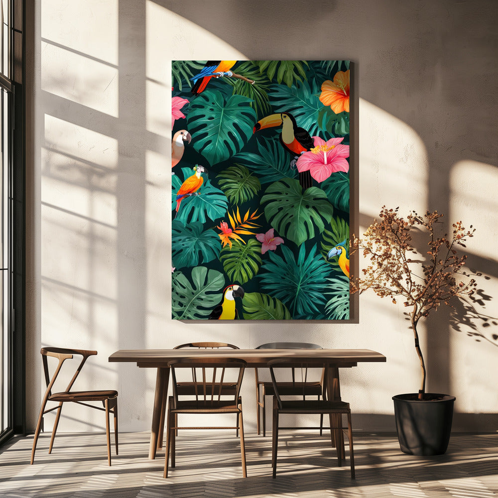 Tropical Paradise Jungle Pattern | Canvas
