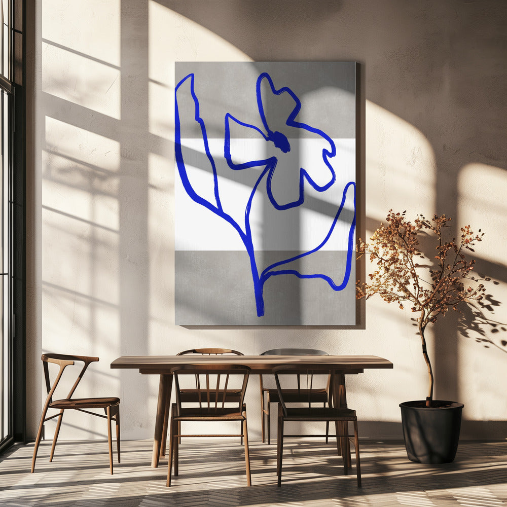 Blue Line Blossom | Canvas