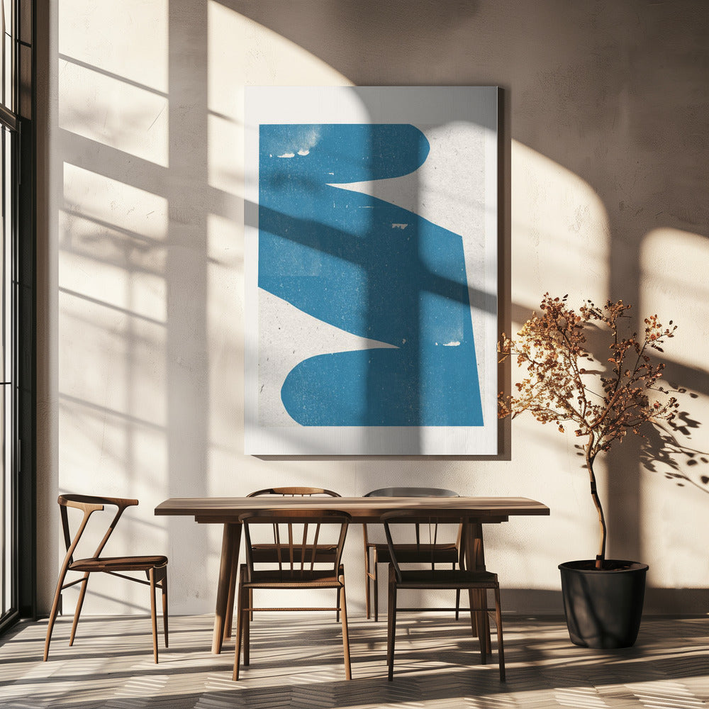 Blue Abstract Curve | Canvas