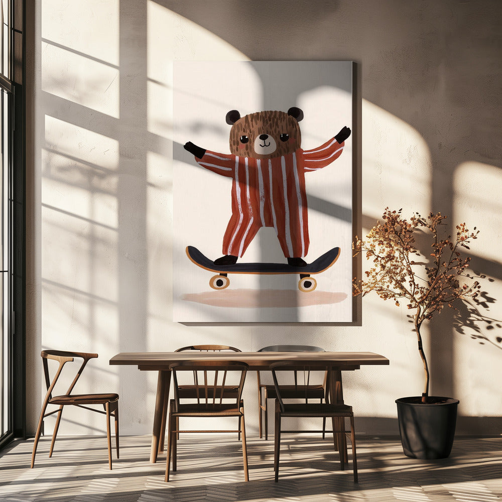 Skater Bear Joy | Canvas