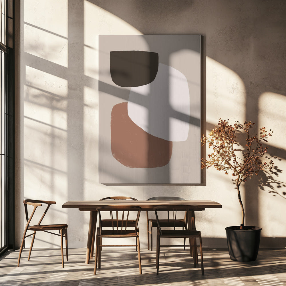 Minimalist Organic Shapes in Earthy Tones | Canvas
