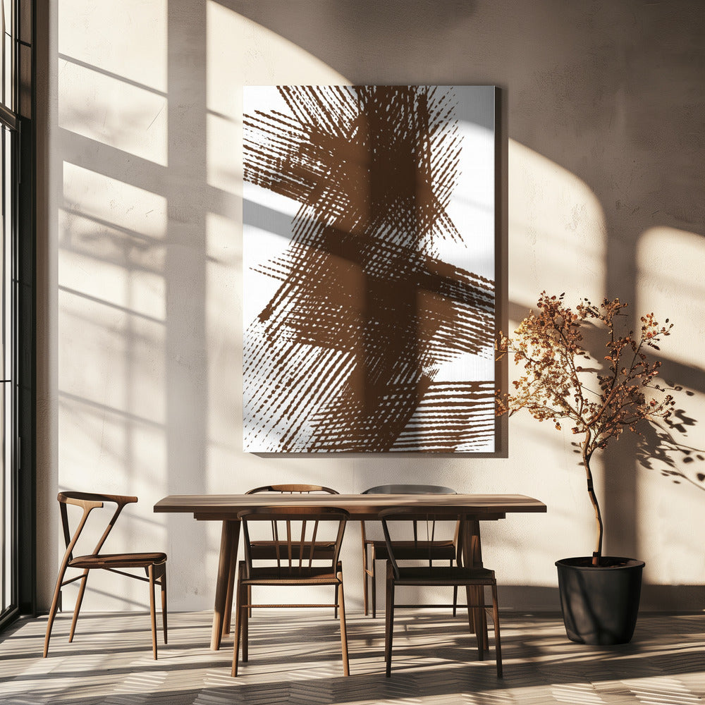 Abstract Brown Intersecting Lines | Canvas