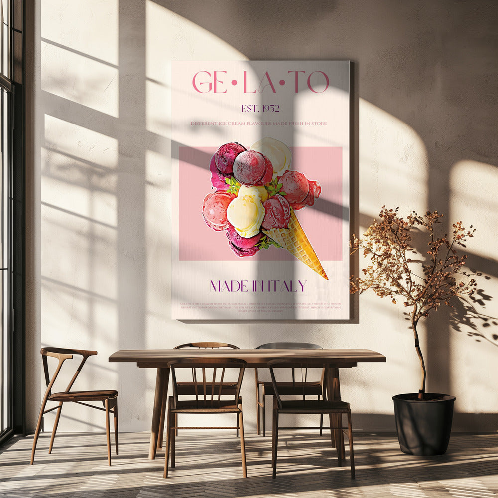 Vintage Style Gelato Poster | Canvas