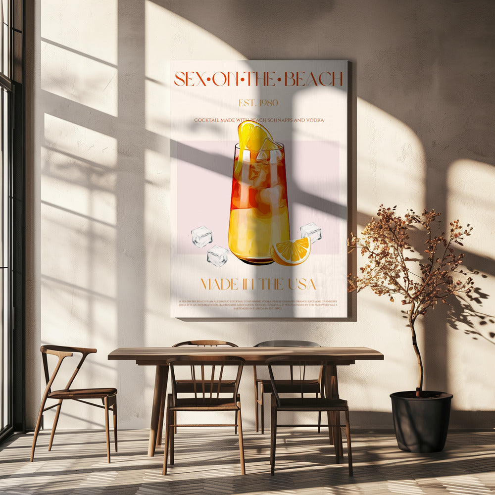 Tropical Sunset Sip | Canvas