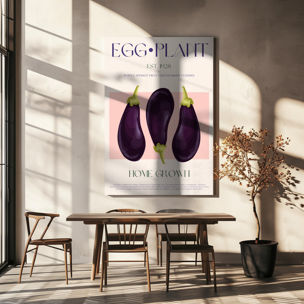 Three Vibrant Purple Eggplants | Canvas