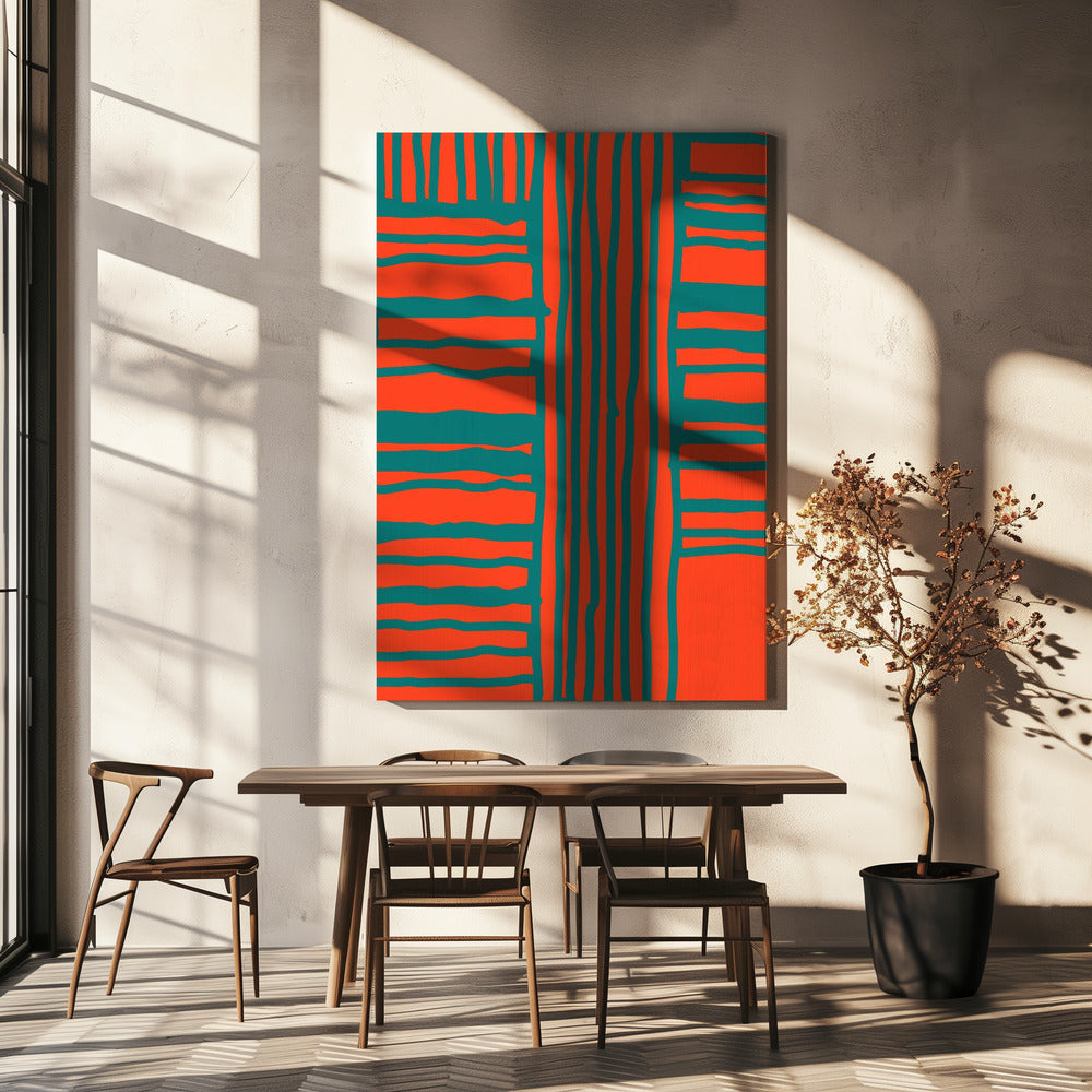 Turquoise &amp; Coral Abstraction 4 | Canvas