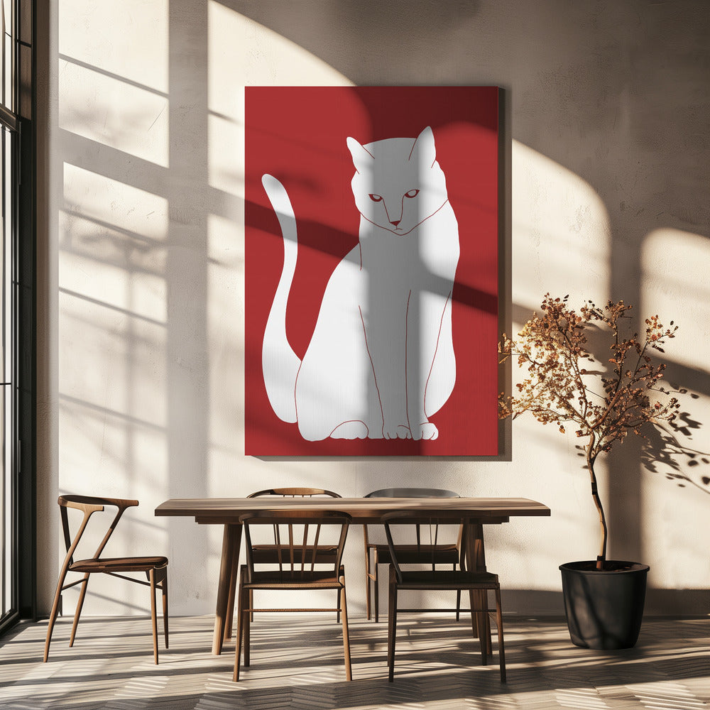 White and red cat | Canvas