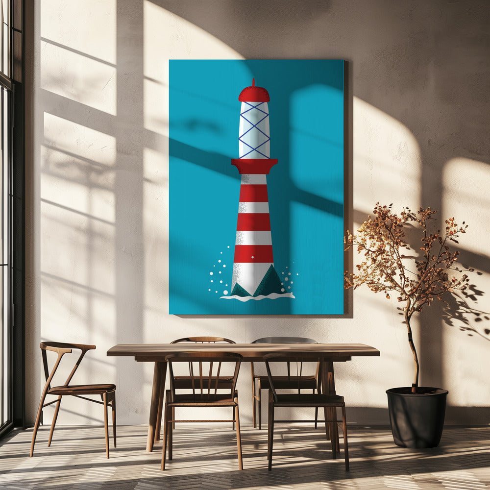 Striped Lighthouse | Canvas
