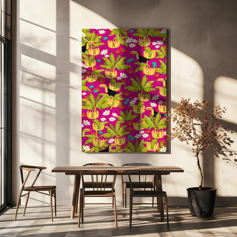 Bananas And Toucans Pattern | Canvas