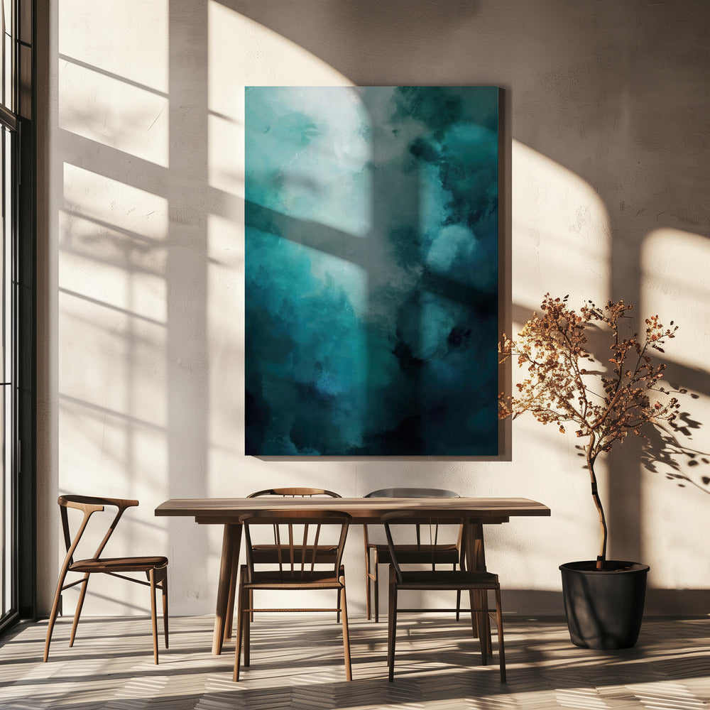Misty Teal Abyss | Canvas