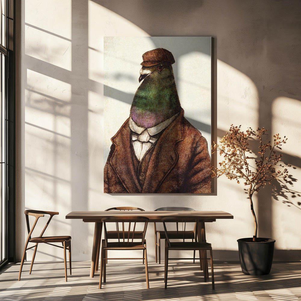 Pigeon Dressed In Vintage Attire | Canvas