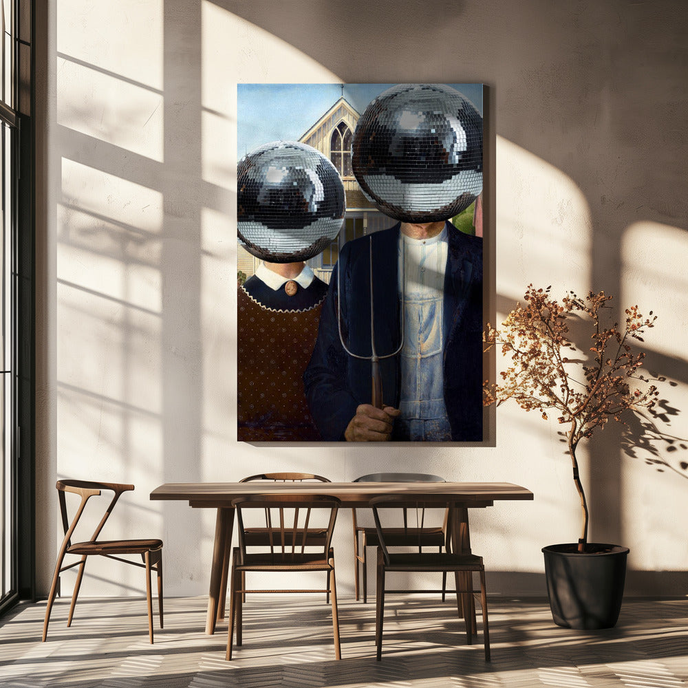 American Gothic with Disco | Canvas