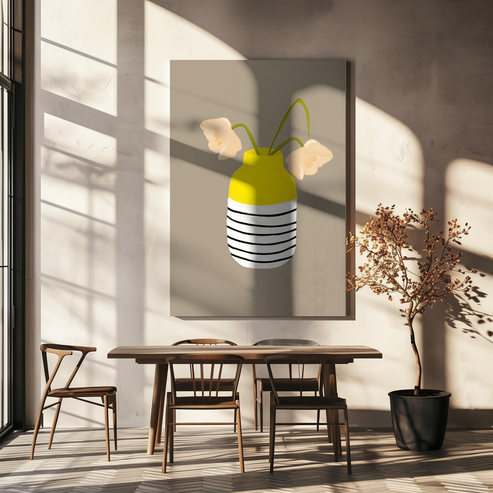 Striped Vase Blooms | Canvas