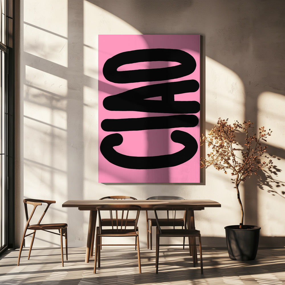 Bold Black Typography on Pink | Canvas