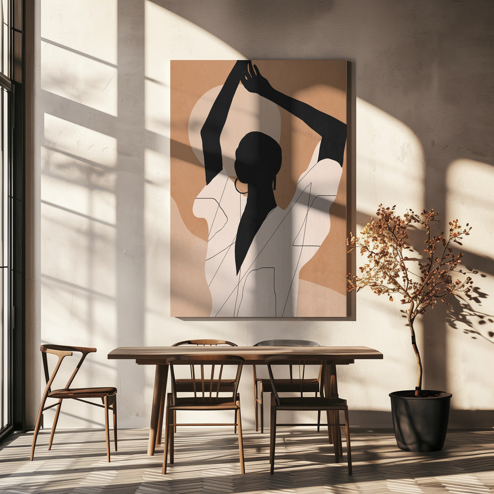 Minimal Abstract Art Sunset Girl | Canvas