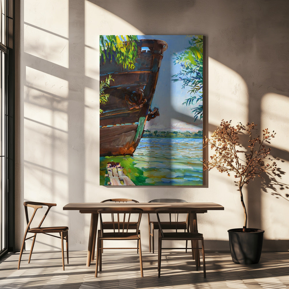 Ship On The River | Canvas