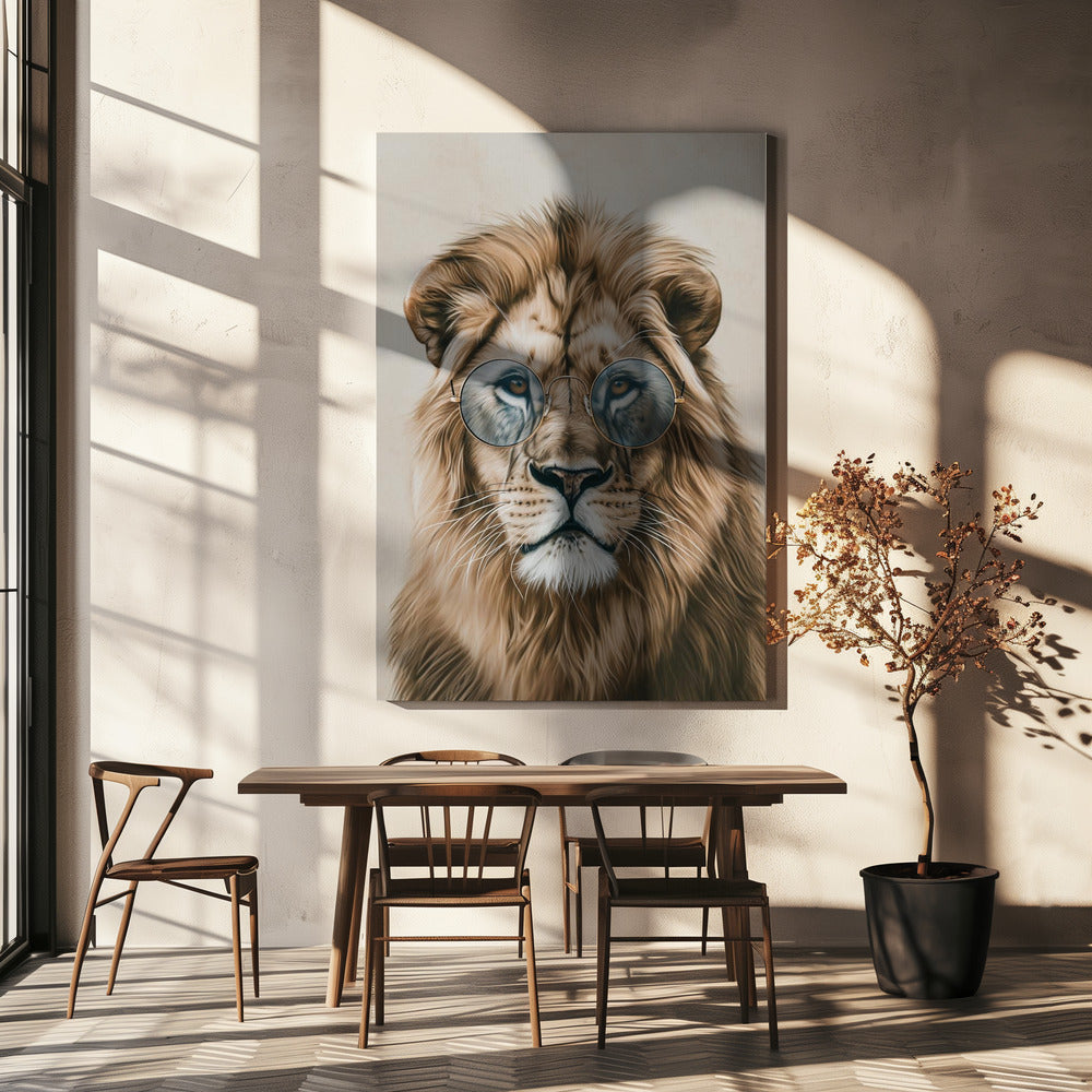 Lion in Glasses | Canvas