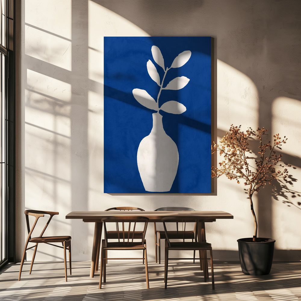 White Vase and Leaves | Canvas