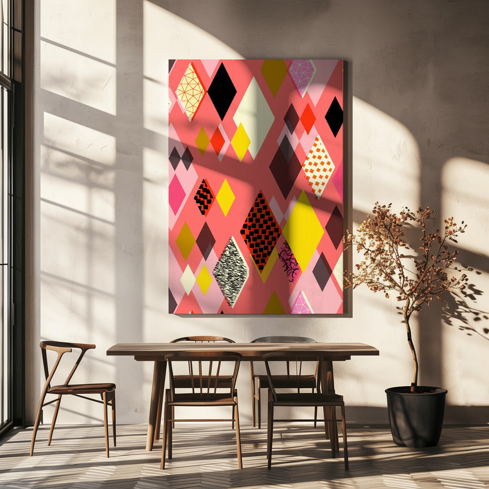 Geometric Patterns With Colorful Diamonds And Shapes | Canvas