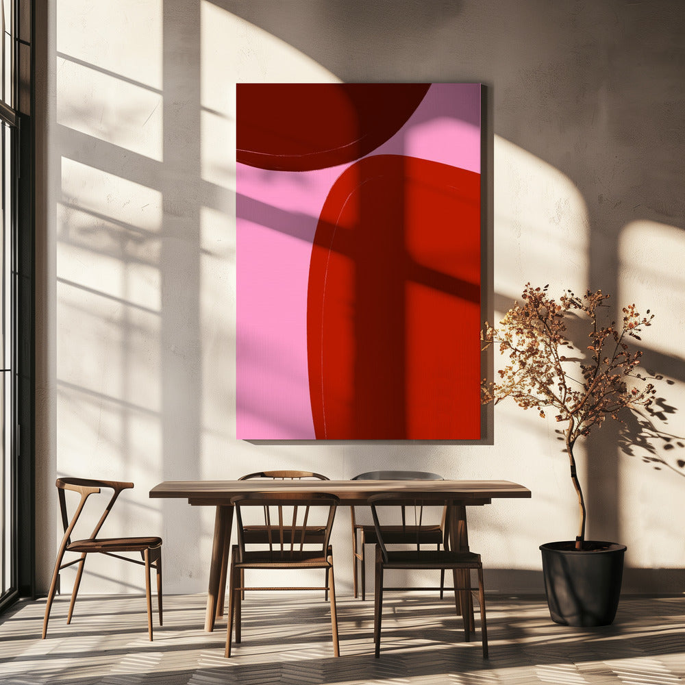 Curved Red Shapes | Canvas
