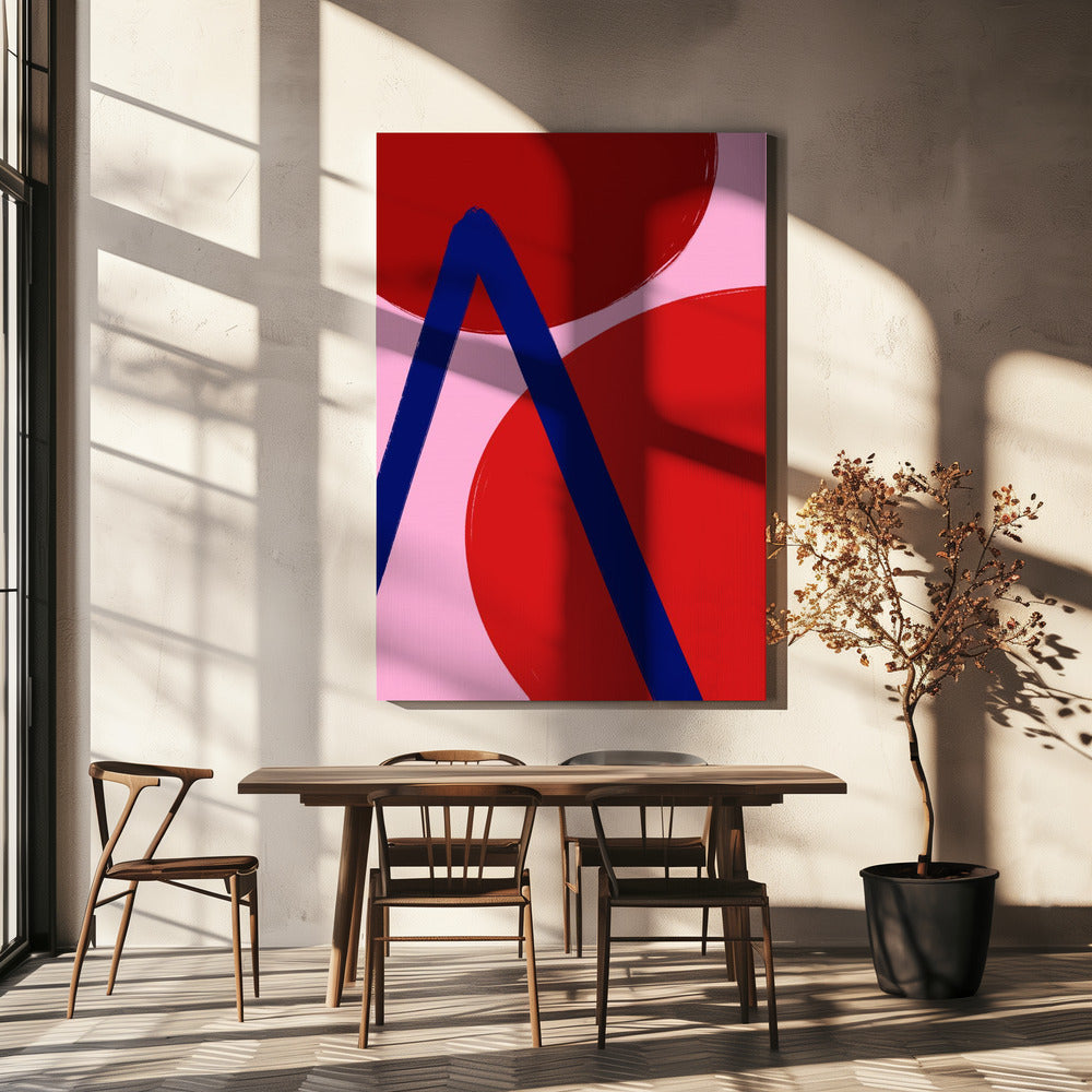 Crimson Geometry | Canvas