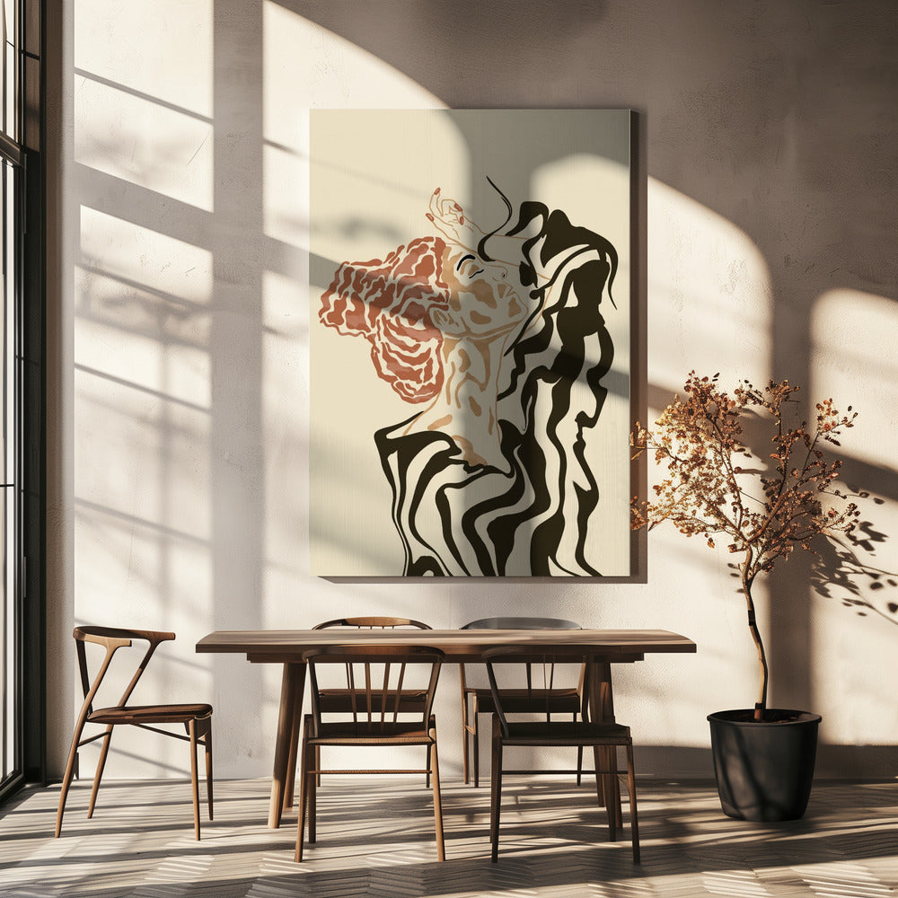 Woman In a Striped Blouse | Canvas