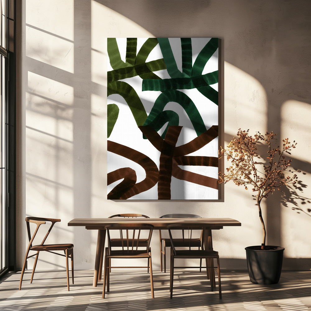 Intertwining Lines On A White Background | Canvas