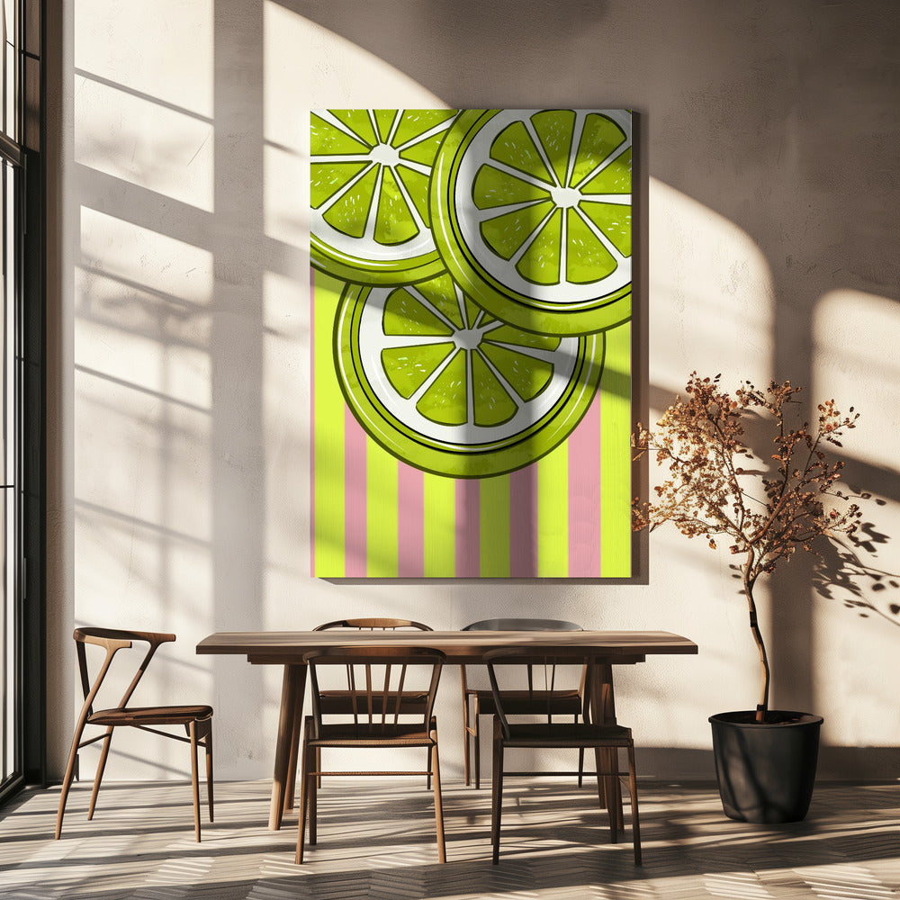 Lime On Pink | Canvas