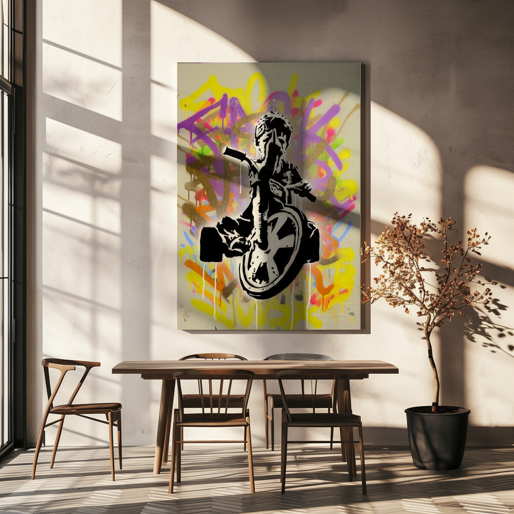 Child On A Tricycle | Canvas