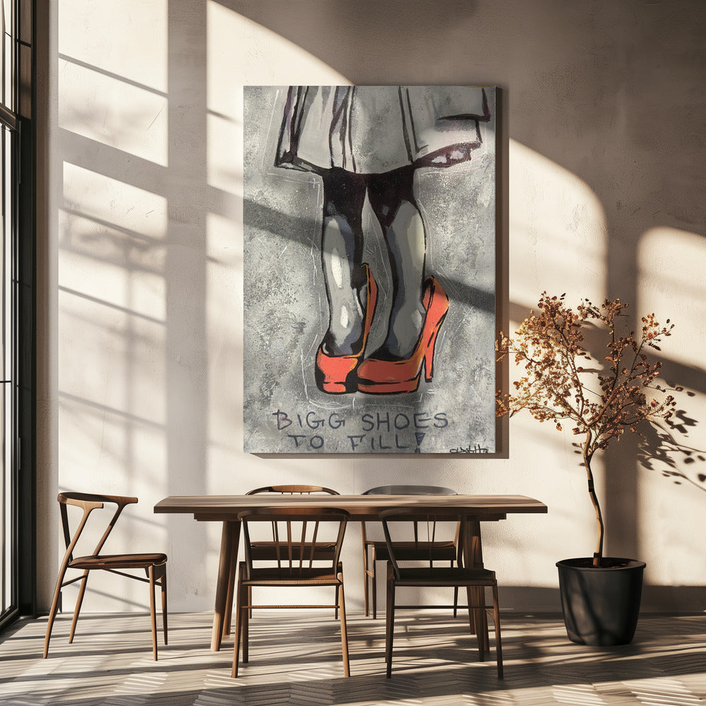 Child Wearing Oversized Red High Heels | Canvas