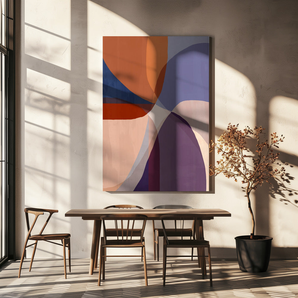 Organic Forms in Earthy and Blue Tones | Canvas