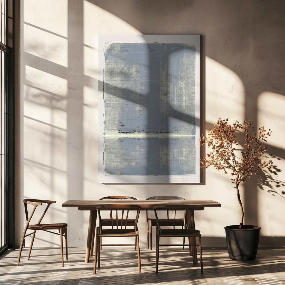 Minimalist Grey Abstract with Horizontal Line | Canvas