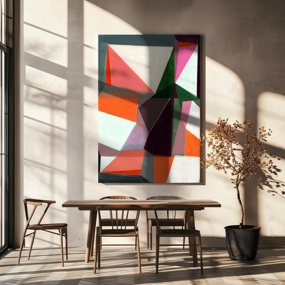 Geometric Abstract in Vibrant Hues | Canvas