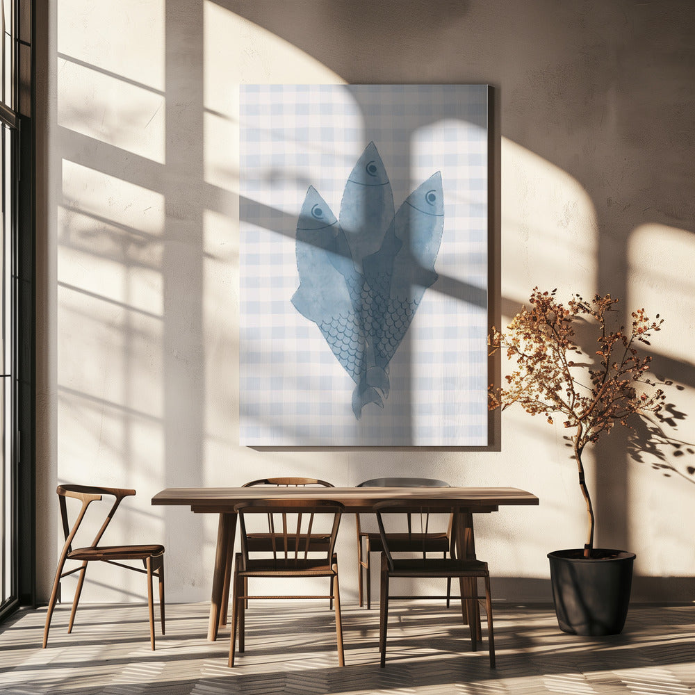 Three Blue Fish | Canvas