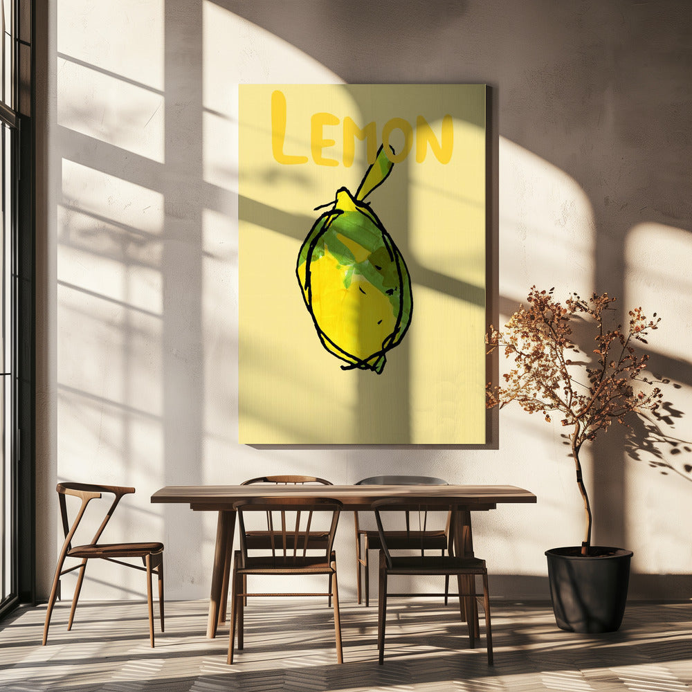 Yellow and Green Lemon | Canvas