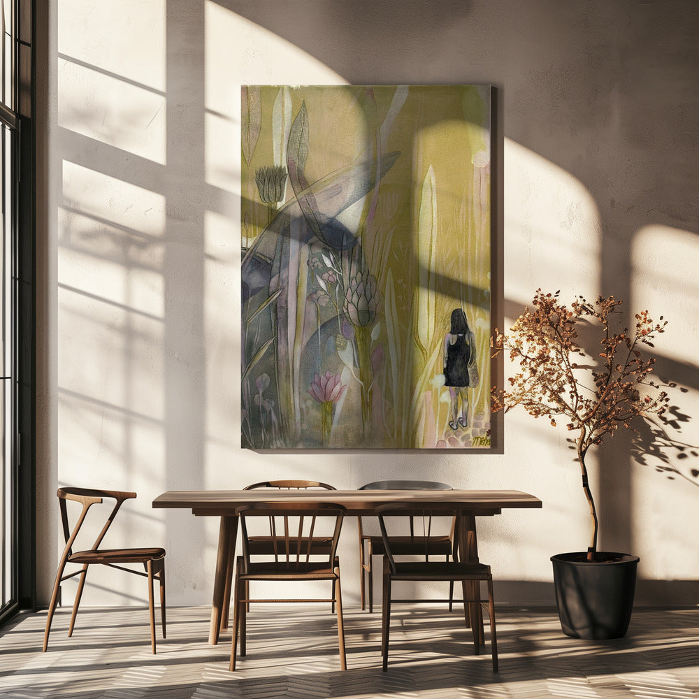 A Solitary Figure in a Mystical Garden | Canvas