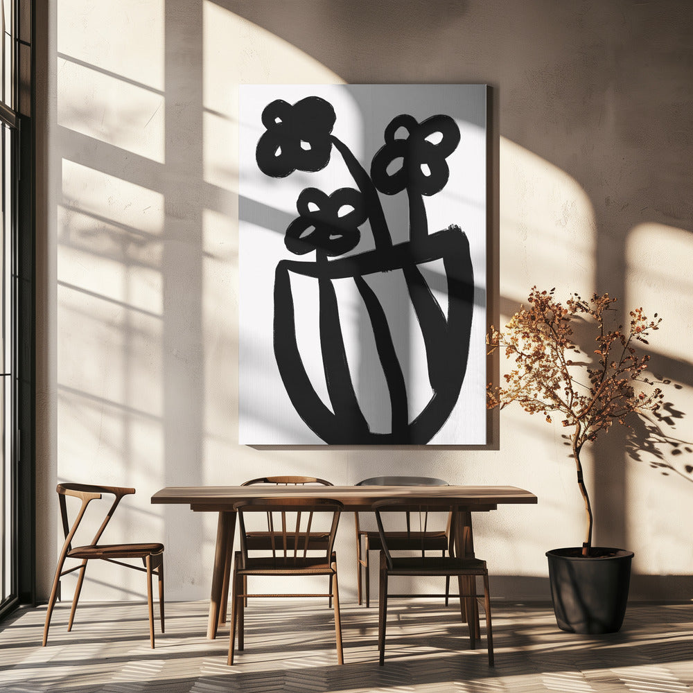 Bold Blossoms in Vase | Canvas