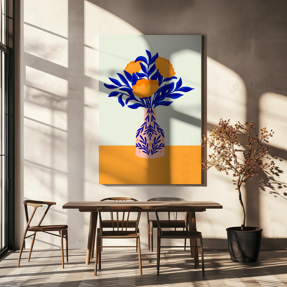 Orange Poppies In a Vase | Canvas