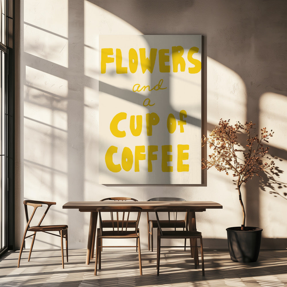 Flowers and a Cup of Coffee | Canvas