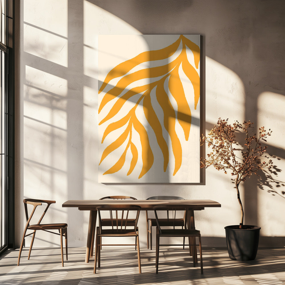 Yellow Silhouette Textured Branch | Canvas
