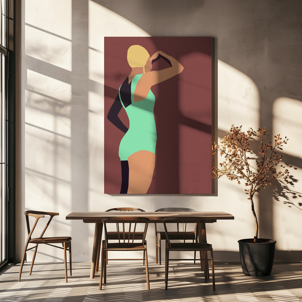 Vintage swimmer poster | Canvas