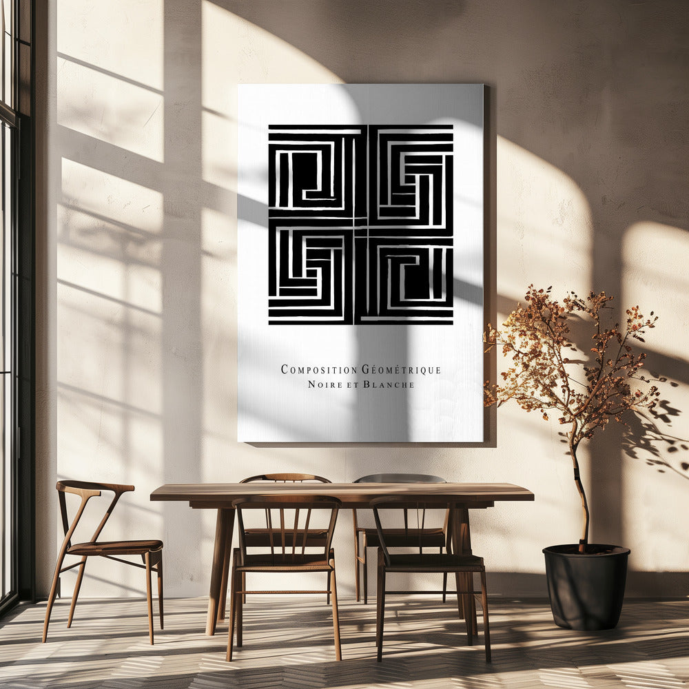 Composition Géométrique Noire et Blanche | Canvas