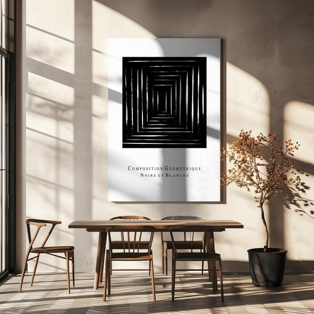 Composition Géométrique Noire et Blanche | Canvas