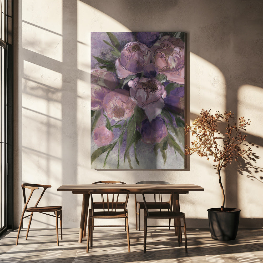 Lush Pink And Purple Peonies | Canvas