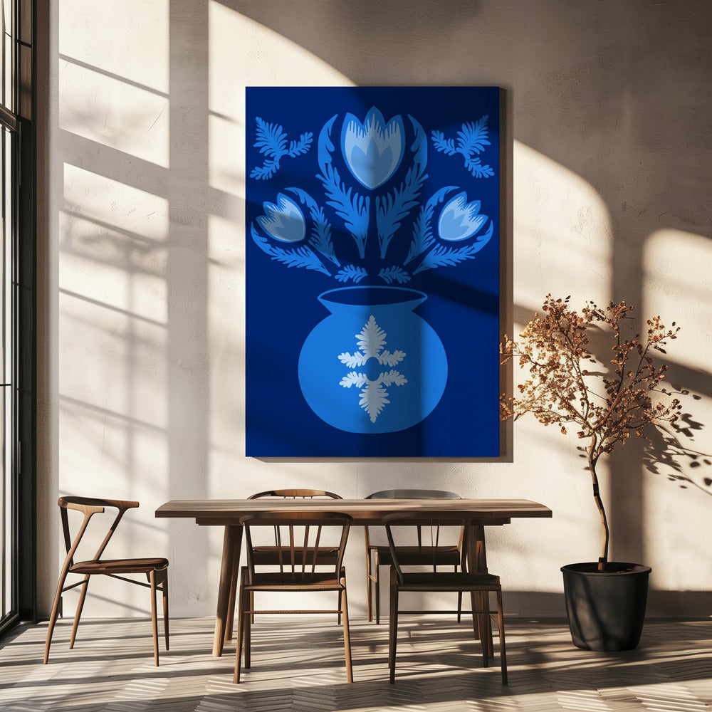 Lumnious Blue Tulips | Canvas