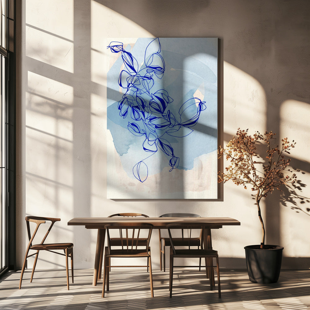 Blue Vine Elegance | Canvas