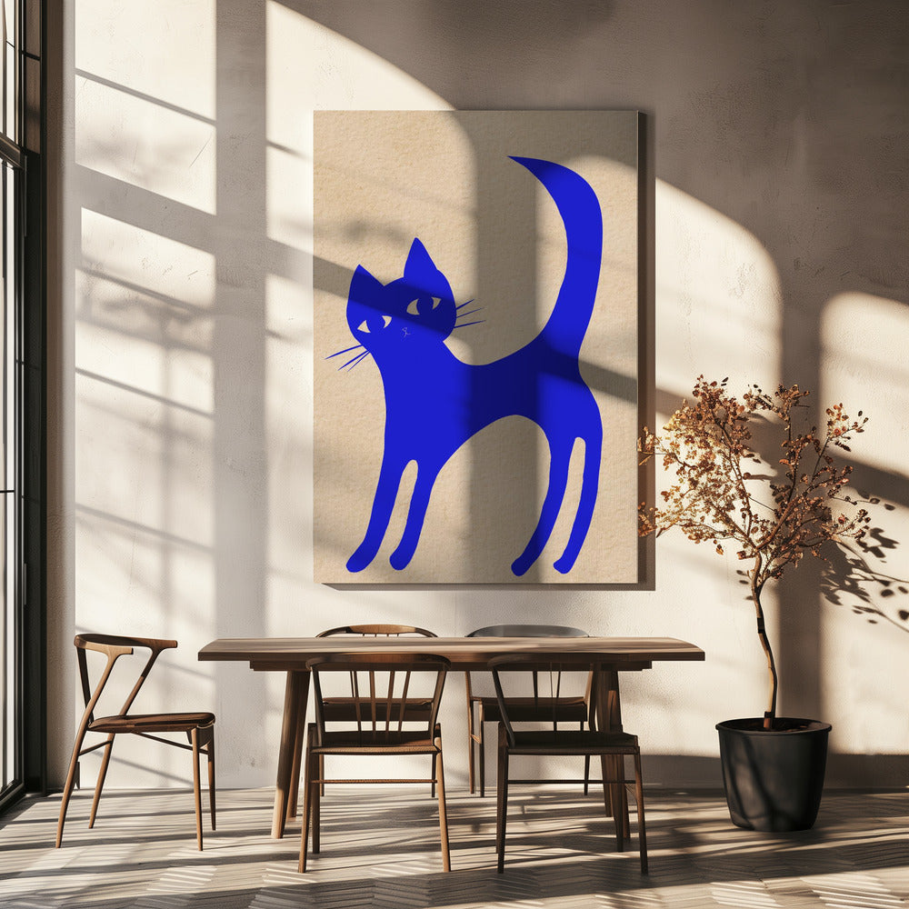 Luminous BLUE cat | Canvas