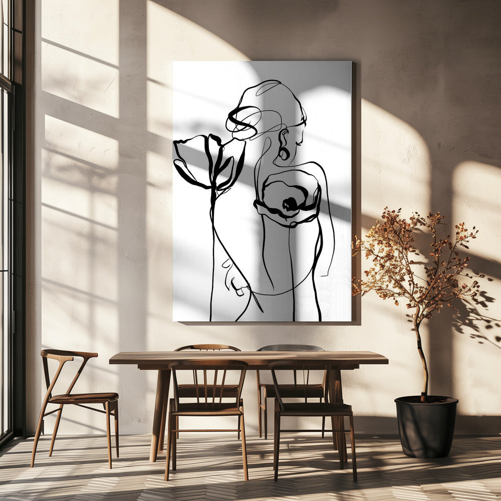 Nude with poppies | Canvas