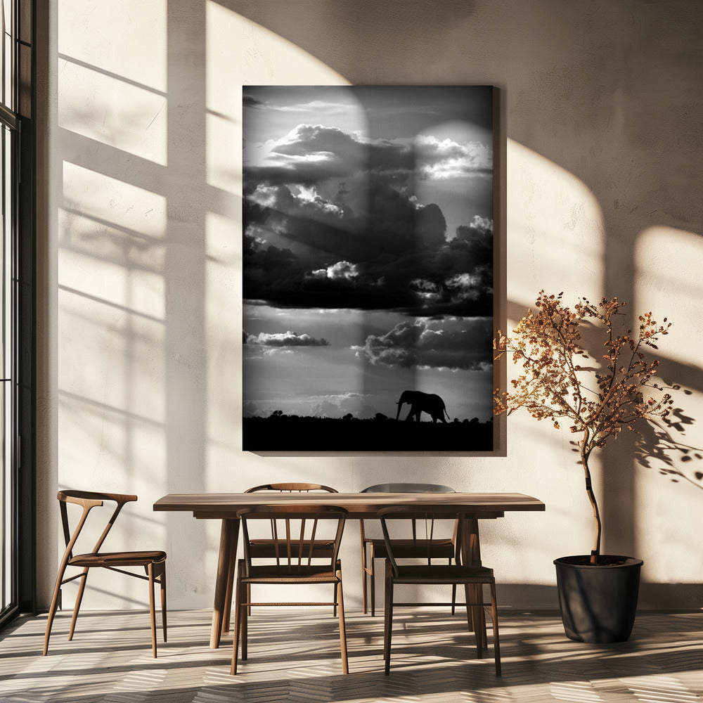 He walks under an African Sky | Canvas