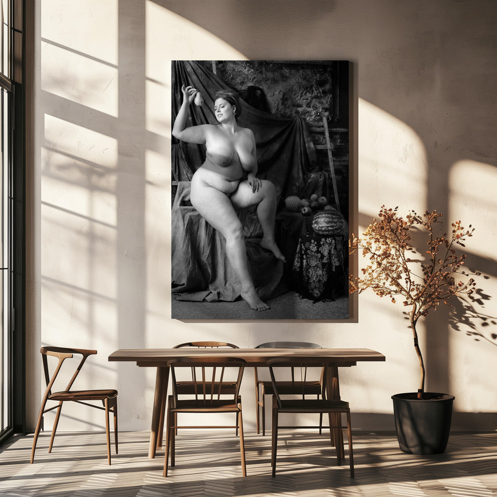 portrait of a girl with a pear | Canvas